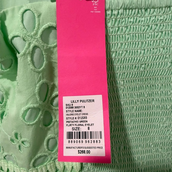 Lilly Pulitzer Mint Eyelet Tiered Sundress NWT size 8 - Picture 5 of 5
